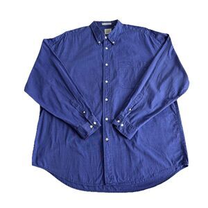 Men's GAP Cotton Classic Fit Button Down Shirt Size XL Blue Long Sleeve